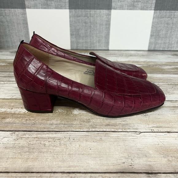 Boden Carina Croc Block Heel Loafers - Picture 3 of 12